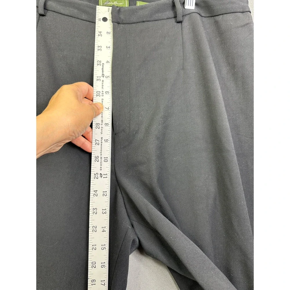 Eddie Bauer Classic‎ Fit Mens Black Dress Pants Flat Front Trousers Size 18 Tall